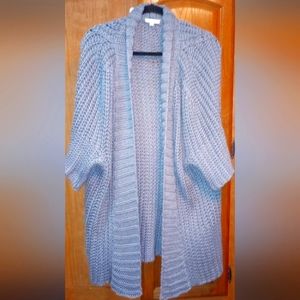 Oddy Gray Knitted Short Sleeve Open Front Cardigan Tagged One Size